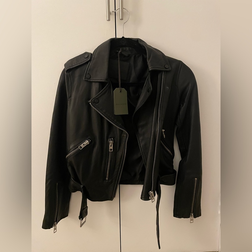 NWT All Saints Balfern Biker Leather Jacket